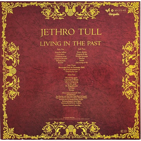 Jethro Tull Living In The Past Vinyl 2LP DE Reissue HHV