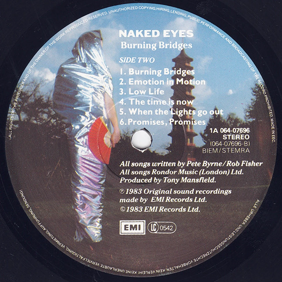 Naked Eyes Burning Bridges Vinyl Lp Eu Original Hhv