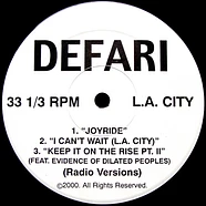 Defari - Joyride / I Can't Wait / Keep It On The Rise Pt. II