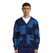 Beams Plus - Cardigan Patchwork Like Jacquard