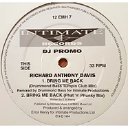 Richard Anthony Davis - Bring Me Back / Lovers For Life