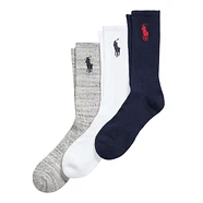 Polo Ralph Lauren - Big Pony Crew Socks (Pack of 3)