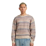 Beams - 5 Gauge Shaggy Multi Jacquard Crew Neck