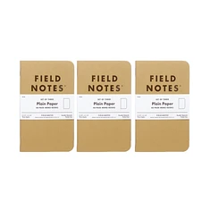 Field Notes - Original Kraft Plain Paper 3-Pack
