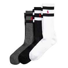 Polo Ralph Lauren - Class Stripe Crew Socks (Pack of 3)