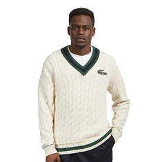 Lacoste - V-Neck Cable Knit Sweater