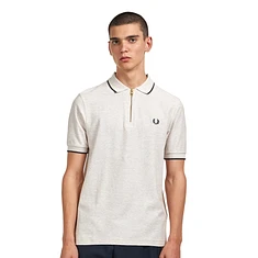 Fred Perry - Crepe Pique Zip Neck Polo Shrt