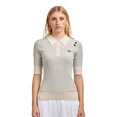 Fred Perry x Amy Winehouse Foundation - Metallic Rib Knit Polo Shirt
