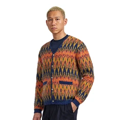 Beams Plus - Cardigan Double Jacquard Chevron Pattern