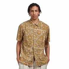Beams Plus - Open Collar Block Print Sun Flower