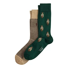 Polo Ralph Lauren - M HD Charles Bear Crew Sock 2-Pack