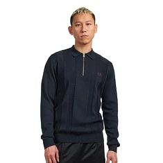 Fred Perry - Tonal Stripe Knitted Polo Shirt