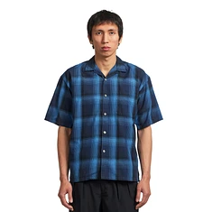 the A by Beams - Indigo Check Loose Open Collar