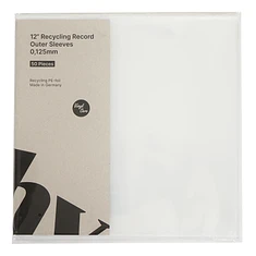 500x 12“ Recycling Record Outer Sleeves - Außenhüllen (0,125mm / Made in Germany / LDPE-Folie)
