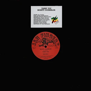 Yabby You / Jah Fingers All Stars - Mighty Counselor, Dub Mix 1 / Dub 2, Inst.