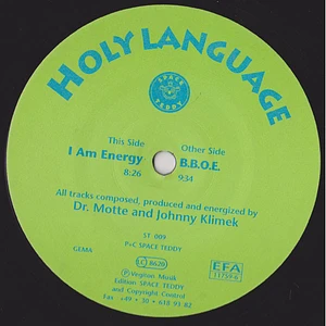 Holy Language - I Am Energy / B.B.O.E.