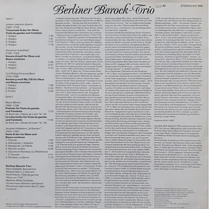 Berliner Barock-Trio - Werke von Quantz, Schaffrath, C. Ph. E. Bach, Marais Und Hotteterre