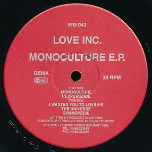 Love Inc. - Monoculture E.P.