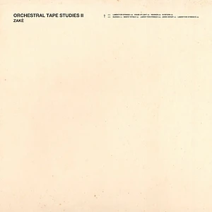 Zake - Orchestral Tape Studies II Random Colored Vinyl Edition