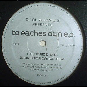 DJ Qu & David S. - To Eaches Own E.P.