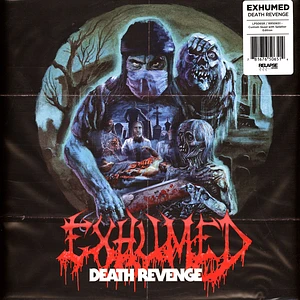 Exhumed - Death Revenge Sea Blue And Ice Quad With Red Bone White And Cyan Blue Splatter Vinyl Edition