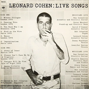 Leonard Cohen - Live Songs