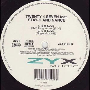 Twenty 4 Seven Featuring Stay-C And Nance - Is It Love