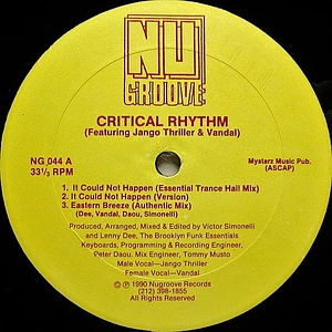 Critical Rhythm Featuring Jango Thriller & Vandal - It Could Not Happen