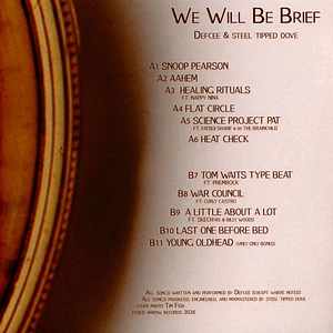Defcee & Steel Tipped Dove - We Will Be Brief