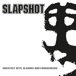 Slapshot - Greatest Hits - Slashes & Cross-Checks White With Black Splatter Vinyl Edition