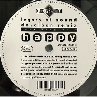 Legacy Of Sound Featuring Meja - Happy (Remixes)