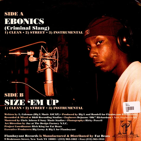 Big L - Ebonics / Size 'Em Up