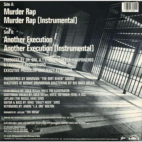 Above The Law - Murder Rap B/W Another Execution