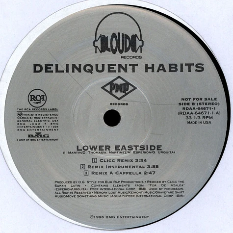 Delinquent Habits - Lower Eastside (Clicc Remix)