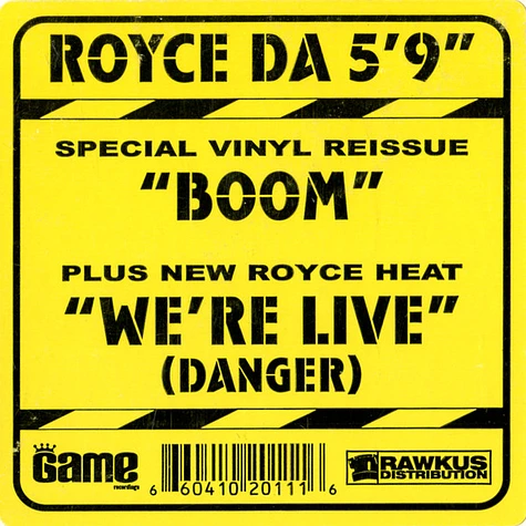 Royce Da 5'9" - Boom (New) / We're Live (Danger)