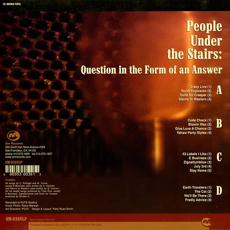 People Under The Stairs - Question In The Form Of An Answer