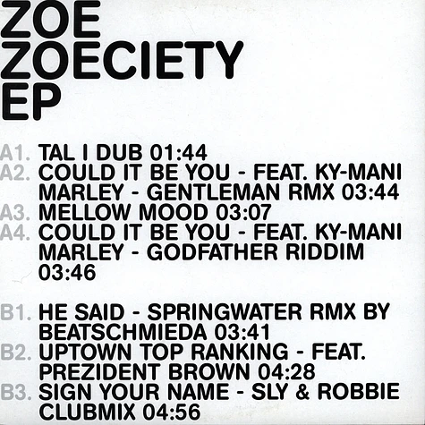 Zoe Mazah - Zoeciety EP