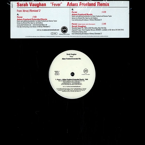 Sarah Vaughan - Fever Adam Freeland remix