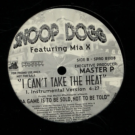Snoop Dogg Featuring Mia X - I Can't Take The Heat
