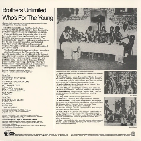 Brothers Unlimited - Who's for the young