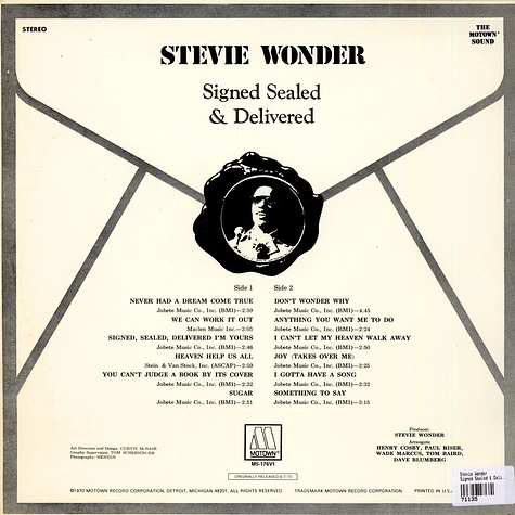 Stevie Wonder - Signed Sealed & Delivered