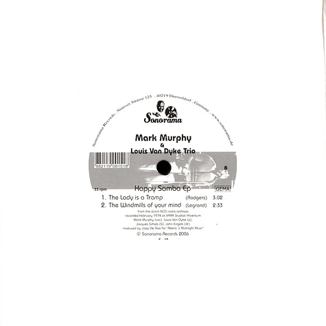 Mark Murphy & Louis Van Dyke Trio - Happy samba EP