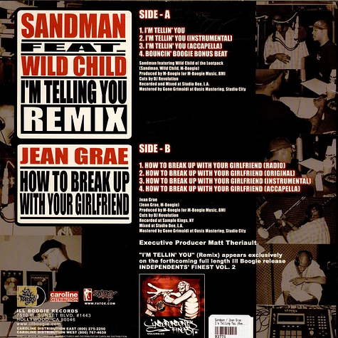 Sandman / Jean Grae - I'm Telling You (Remix) / How To Break Up With Your Girlfriend