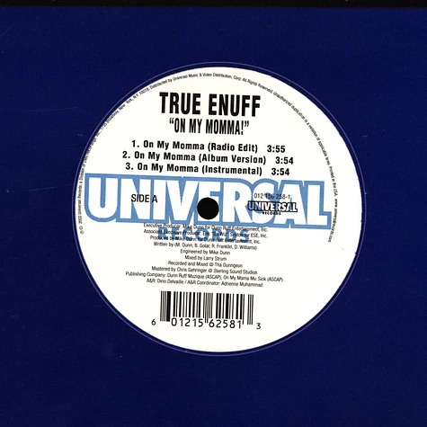 True Enuff - Oh my momma feat. Swing & Big Huss