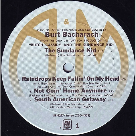 Burt Bacharach - Butch Cassidy And The Sundance Kid (Original Score)