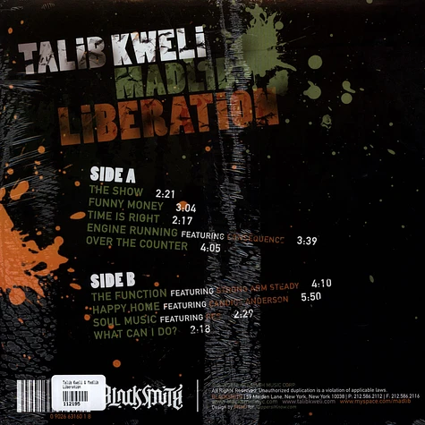 Talib Kweli & Madlib - Liberation Black Vinyl Edition