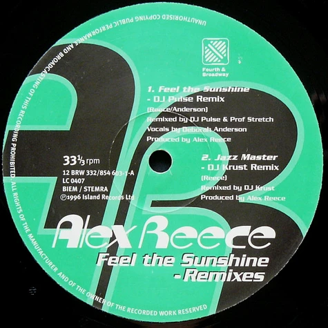 Alex Reece - Feel The Sunshine (Remixes)