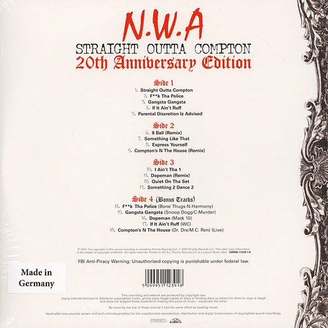 NWA - Straight outta compton 20Th Anniversary