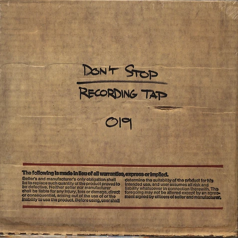 Don't Stop - Recording tap
