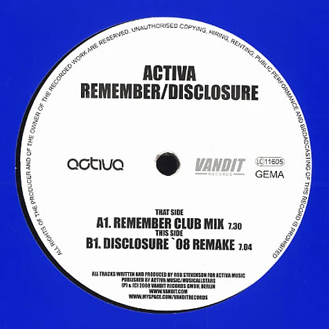 Activa - Remember / disclosure